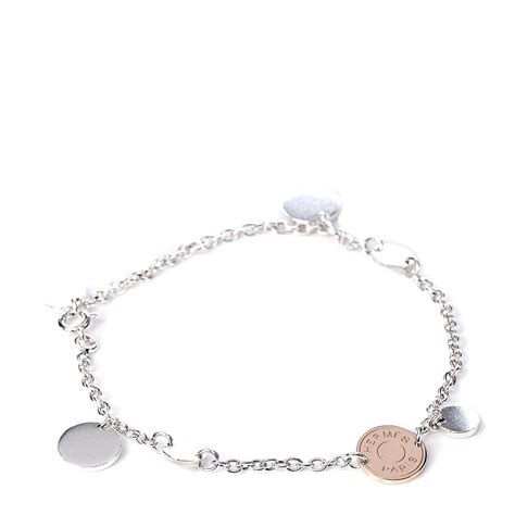 hermes confettis bracelet|HERMES Sterling Silver 18K Rose Gold Confettis Bracelet LG .